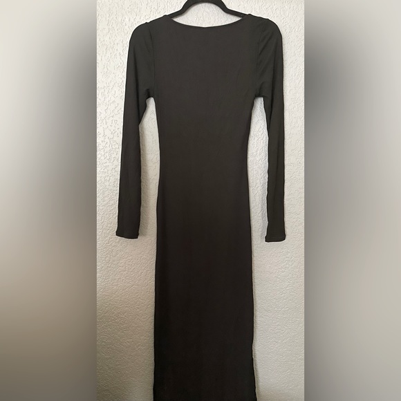 NWT Skims Soft Lounge Long Sleeve Long Dress Onyx Black Size XL - Picture 3 of 8
